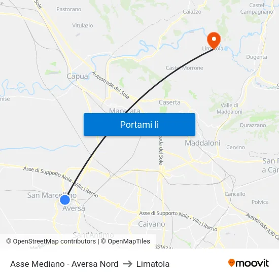 Asse Mediano - Aversa Nord to Limatola map