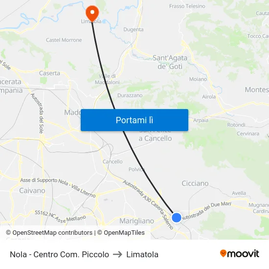 Nola - Centro Com. Piccolo to Limatola map
