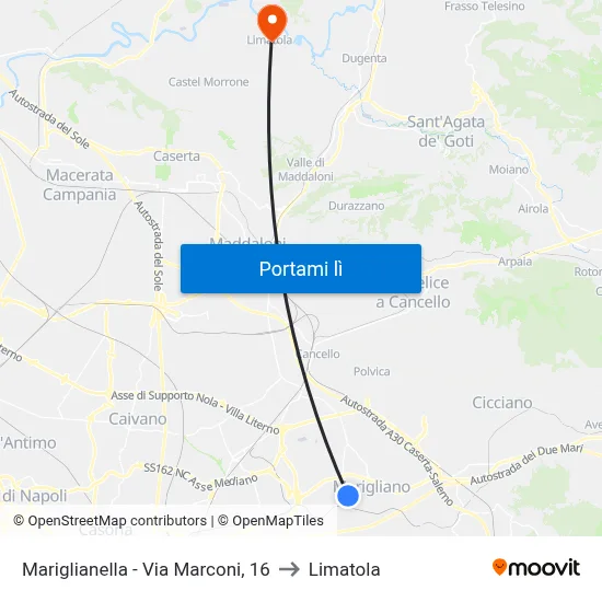 Mariglianella - Via Marconi, 16 to Limatola map