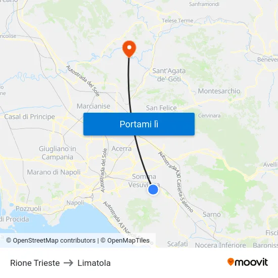 Rione Trieste to Limatola map