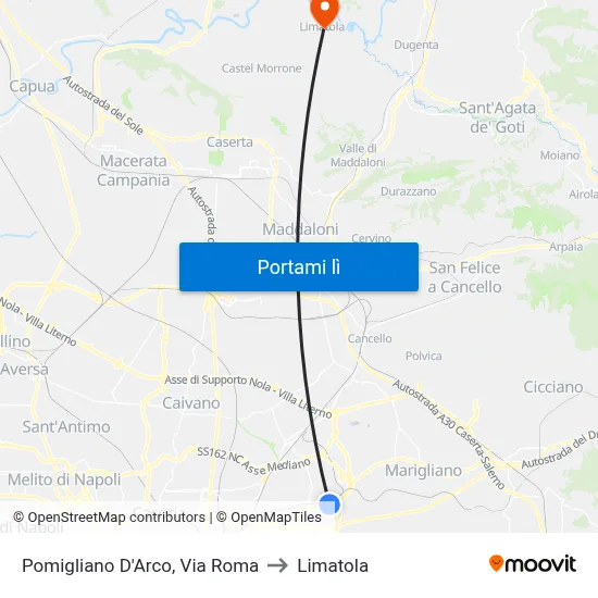 Pomigliano D'Arco, Via Roma to Limatola map