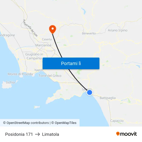 Posidonia 171 to Limatola map
