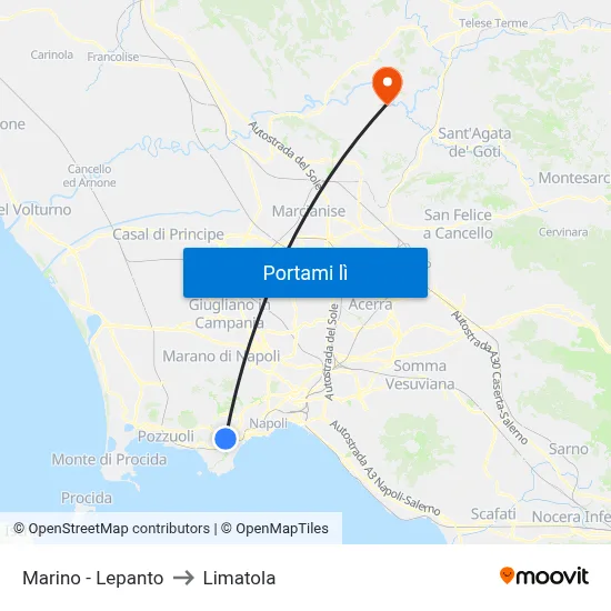 Marino - Lepanto to Limatola map