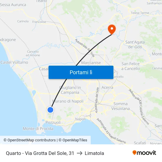 Quarto - Via Grotta Del Sole, 31 to Limatola map