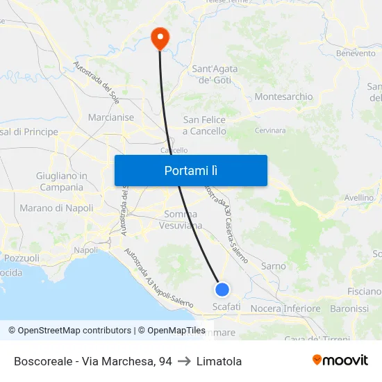 Boscoreale - Via Marchesa, 94 to Limatola map