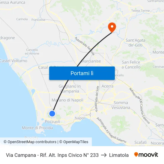 Via Campana - Rif. Alt. Inps Civico N° 233 to Limatola map