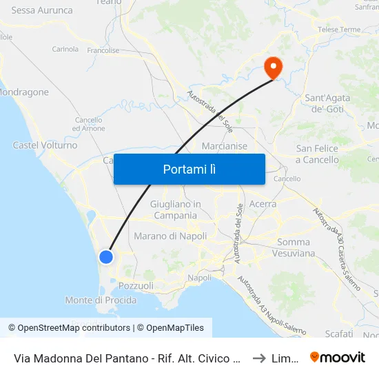 Via Madonna Del Pantano - Rif. Alt. Civico N° 170 Parco Verde to Limatola map