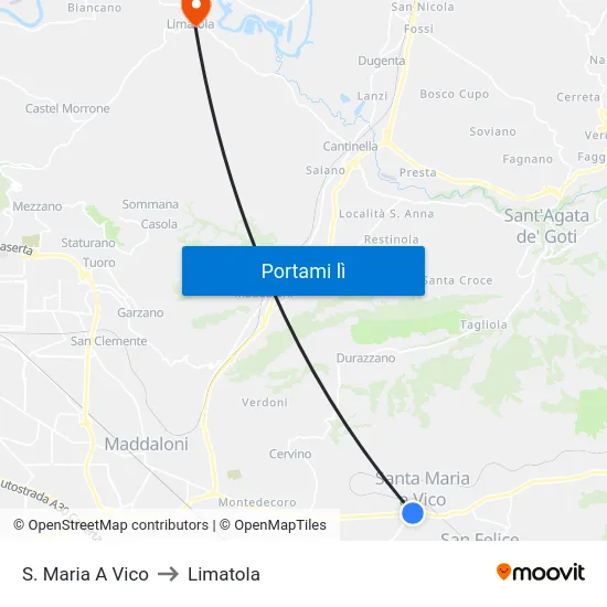 S. Maria A Vico to Limatola map