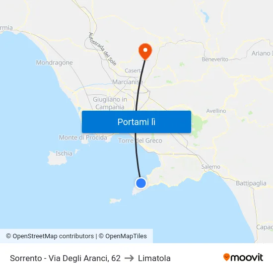 Sorrento - Via Degli Aranci, 62 to Limatola map