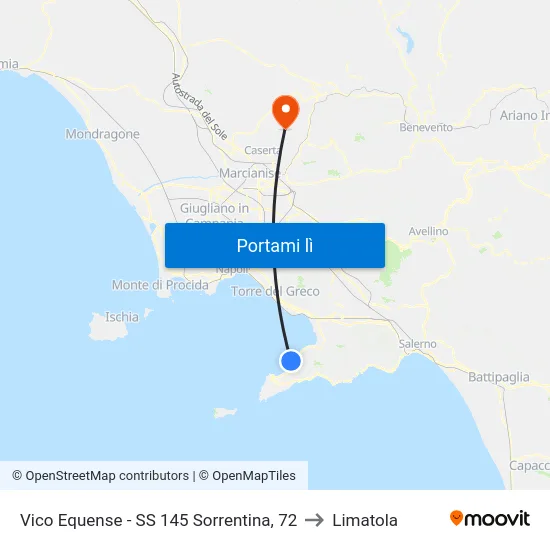 Vico Equense - SS 145 Sorrentina, 72 to Limatola map