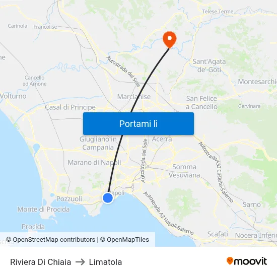 Riviera Di Chiaia to Limatola map
