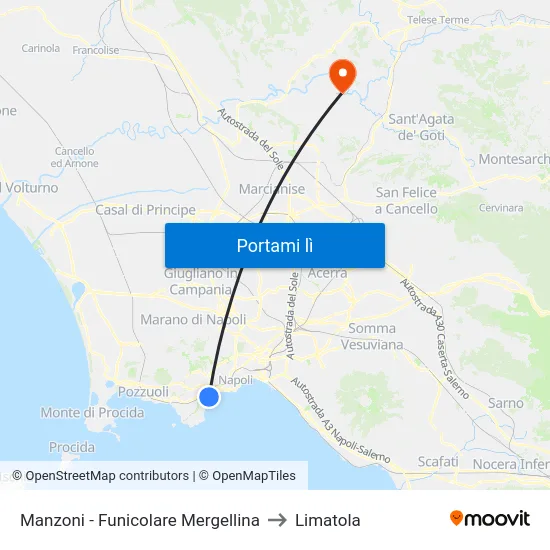 Manzoni - Funicolare Mergellina to Limatola map