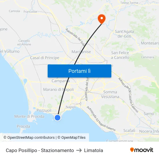 Capo Posillipo - Stazionamento to Limatola map