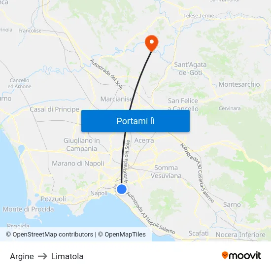 Argine to Limatola map