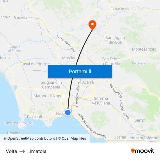 Volta to Limatola map