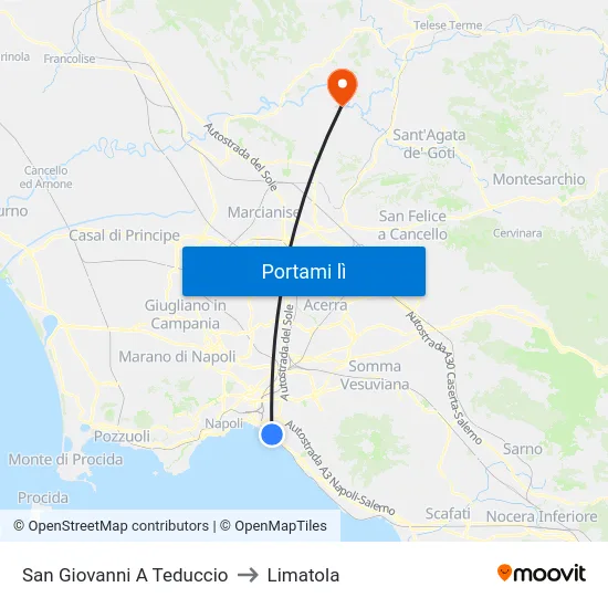 San Giovanni A Teduccio to Limatola map