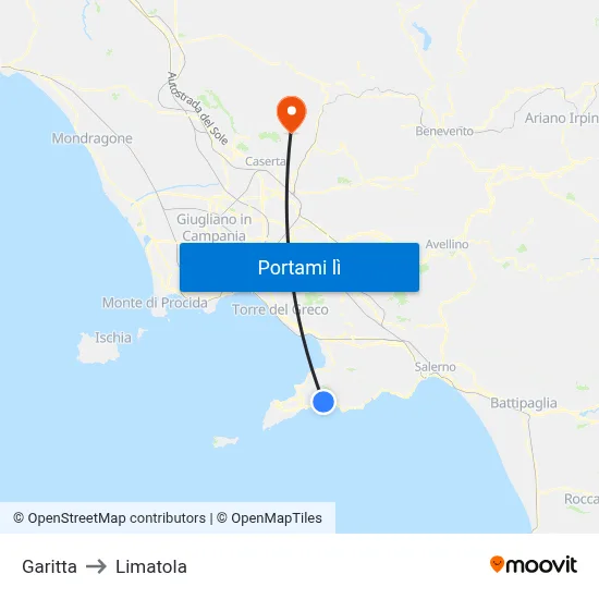 Garitta to Limatola map