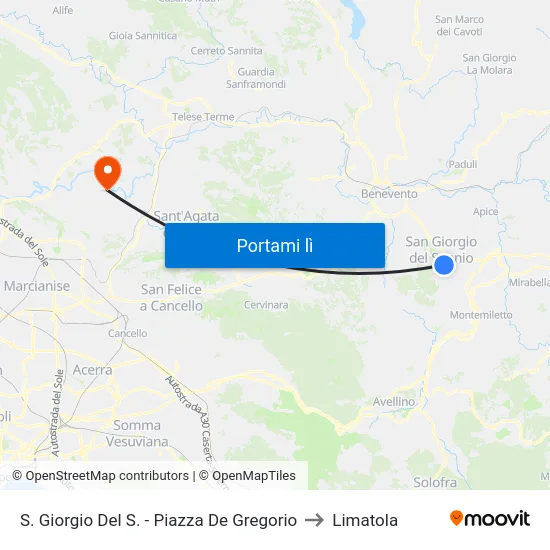 S. Giorgio Del S. - Piazza De Gregorio to Limatola map