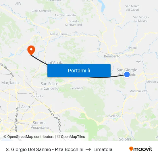 S. Giorgio Del Sannio - P.za Bocchini to Limatola map