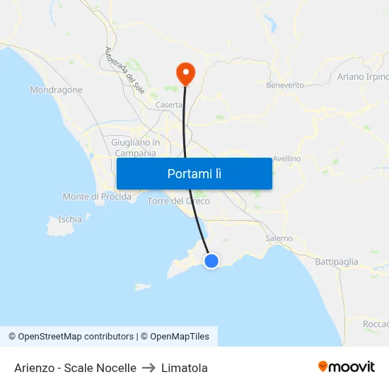 Arienzo - Scale Nocelle to Limatola map