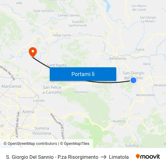 S. Giorgio Del Sannio - P.za Risorgimento to Limatola map