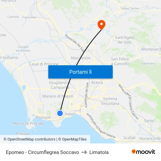Epomeo - Circumflegrea Soccavo to Limatola map