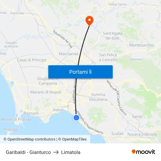 Garibaldi - Gianturco to Limatola map