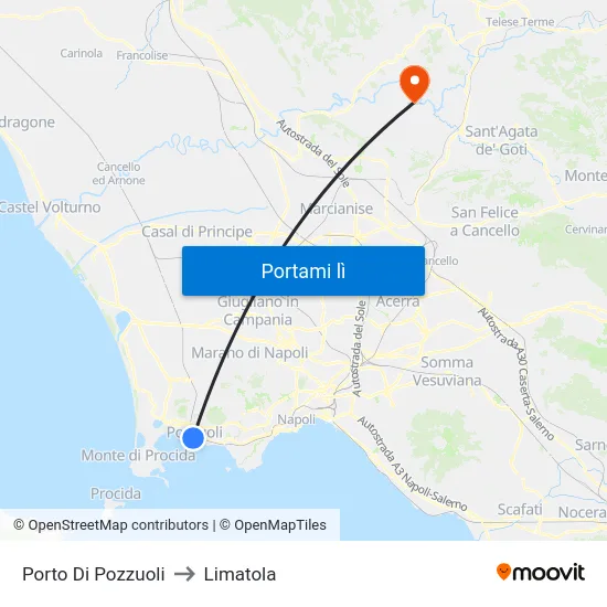 Porto Di Pozzuoli to Limatola map