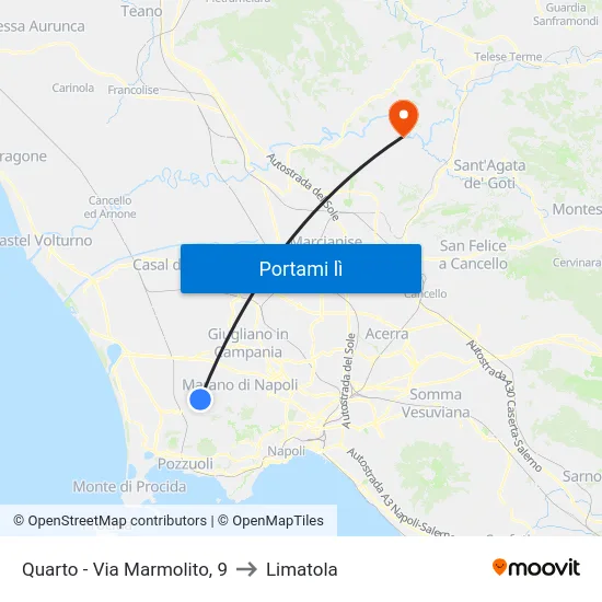 Quarto - Via Marmolito, 9 to Limatola map