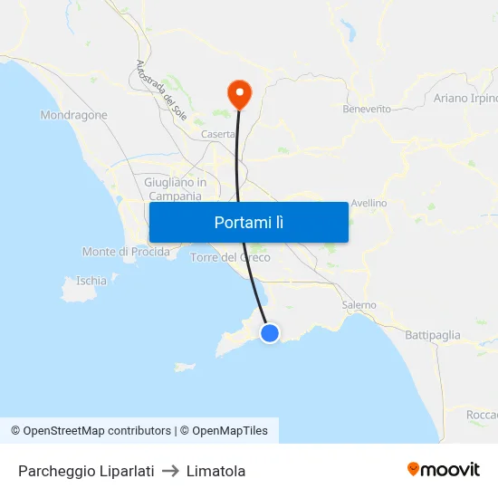 Parcheggio Liparlati to Limatola map