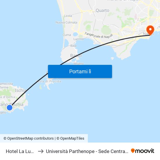 Hotel La Luna to Università Parthenope - Sede Centrale map