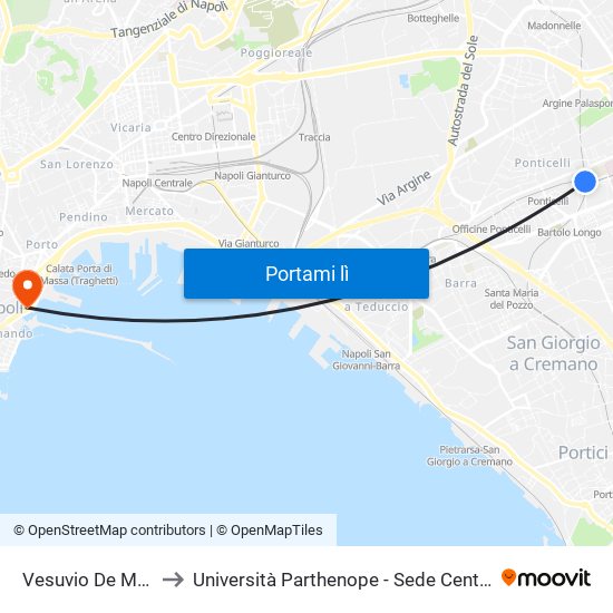 Vesuvio De Meis to Università Parthenope - Sede Centrale map