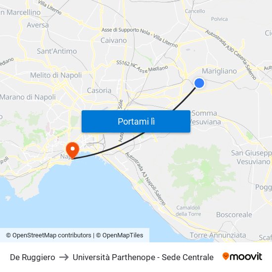 De Ruggiero to Università Parthenope - Sede Centrale map
