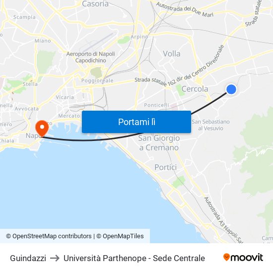 Guindazzi to Università Parthenope - Sede Centrale map