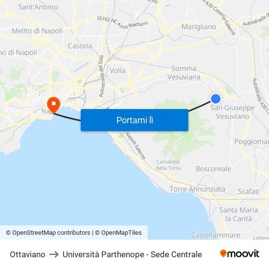 Ottaviano to Università Parthenope - Sede Centrale map