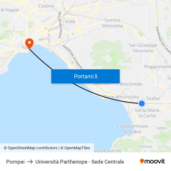 Pompei to Università Parthenope - Sede Centrale map