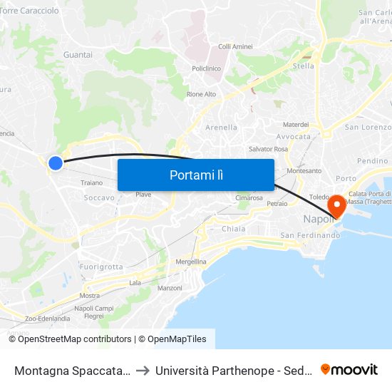 Montagna Spaccata - Cintia to Università Parthenope - Sede Centrale map