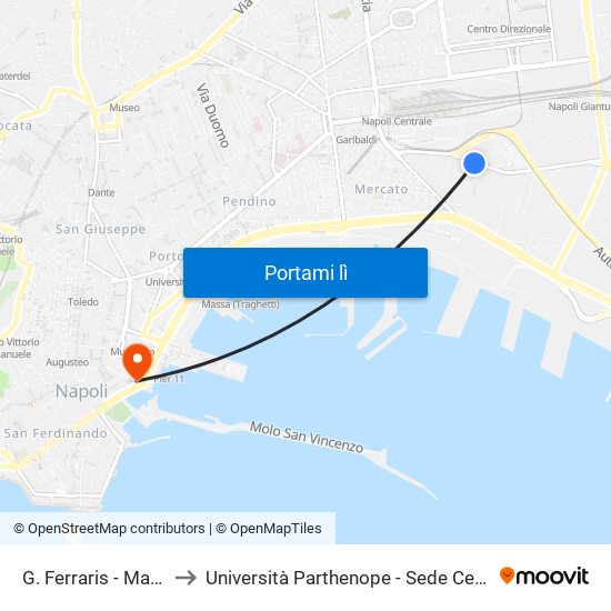 G. Ferraris - Marino to Università Parthenope - Sede Centrale map