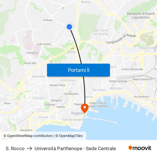 S. Rocco to Università Parthenope - Sede Centrale map