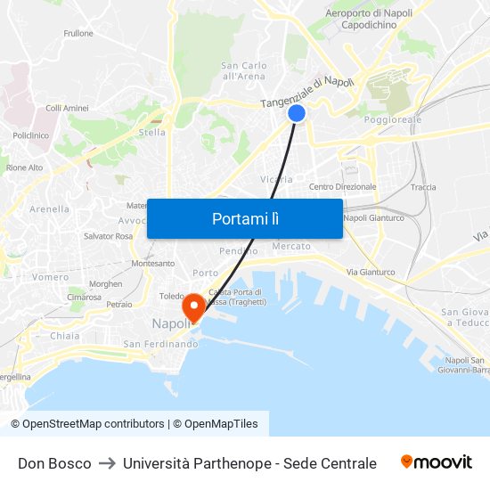 Don Bosco to Università Parthenope - Sede Centrale map