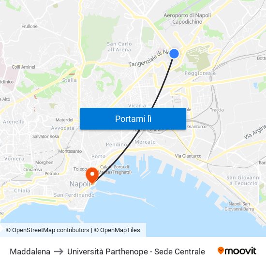 Maddalena to Università Parthenope - Sede Centrale map