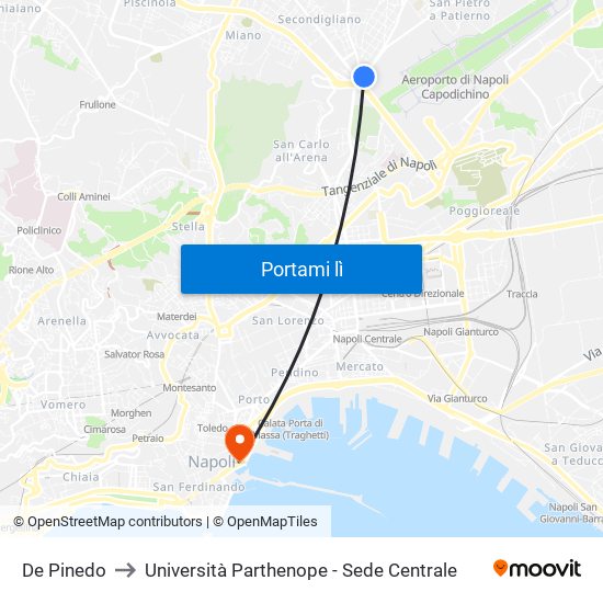 De Pinedo to Università Parthenope - Sede Centrale map