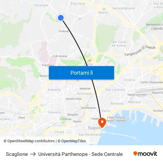 Scaglione to Università Parthenope - Sede Centrale map