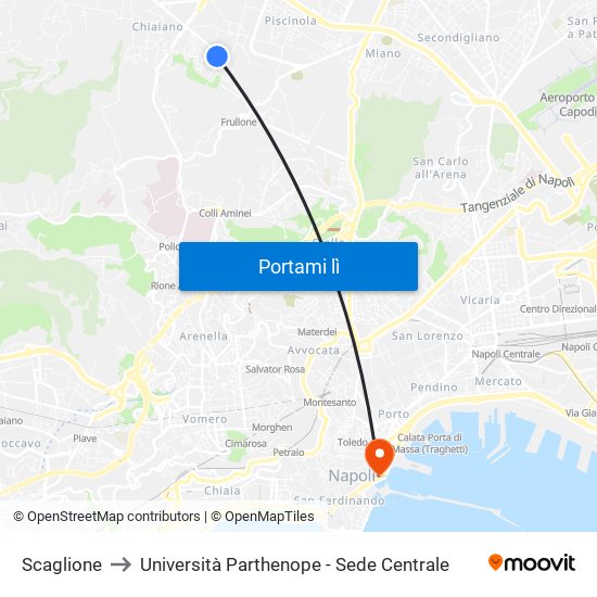 Scaglione to Università Parthenope - Sede Centrale map