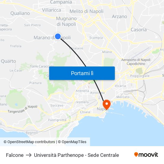 Falcone to Università Parthenope - Sede Centrale map