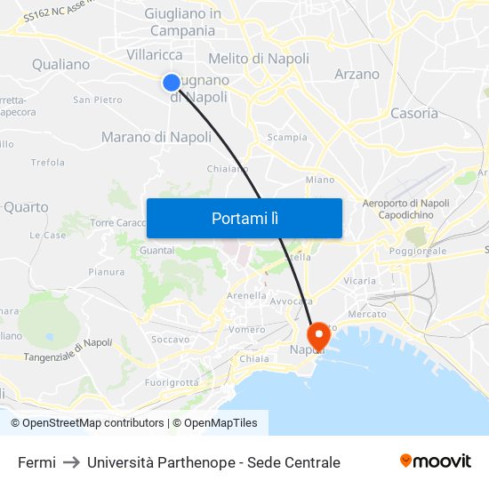 Fermi to Università Parthenope - Sede Centrale map