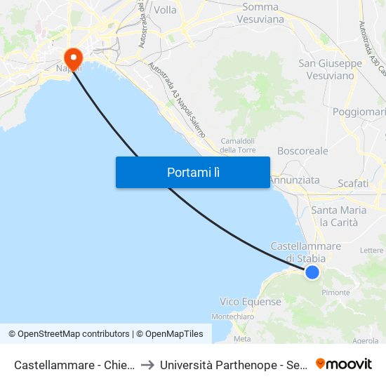 Castellammare - Chiesa Sanità to Università Parthenope - Sede Centrale map