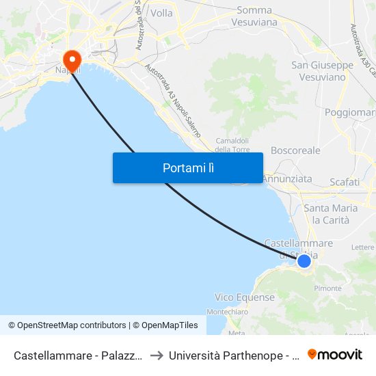 Castellammare - Palazzo S. Giuseppe to Università Parthenope - Sede Centrale map