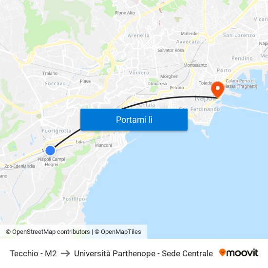 Tecchio - M2 to Università Parthenope - Sede Centrale map