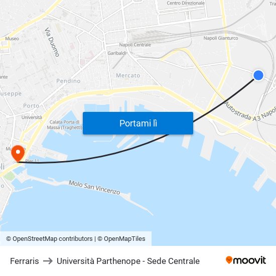 Ferraris to Università Parthenope - Sede Centrale map